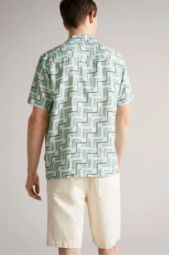 Ted Baker Blue Brecon Short Sleeve Retro Geo Print Shirt -tedbaker Shop Online unnamed file 1828