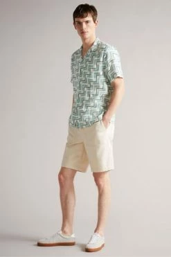 Ted Baker Blue Brecon Short Sleeve Retro Geo Print Shirt -tedbaker Shop Online unnamed file 1829