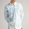 Ted Baker Liburty White Long Sleeve Printed Denim Shirt -tedbaker Shop Online unnamed file 1848