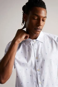 Ted Baker Ailbee White Short Sleeve Stripe Flower Coupe Shirt 11 Ted Baker Ailbee White Short Sleeve Stripe Flower Coupe Shirt -tedbaker Shop Online unnamed file 1863