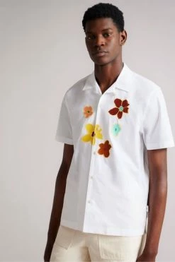 Ted Baker White Walmond Revere Floral Applique Shirt 13 Ted Baker White Walmond Revere Floral Applique Shirt -tedbaker Shop Online unnamed file 1885