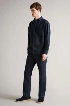 Ted Baker Belvue Blue Long Sleeved Heavy Linen Blend Shirt 10 Ted Baker Belvue Blue Long Sleeved Heavy Linen Blend Shirt -tedbaker Shop Online unnamed file 1894