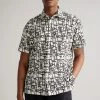 Ted Baker Caird Black Short Sleeve Retro Geo Printed Shirt -tedbaker Shop Online unnamed file 1898