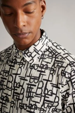 Ted Baker Caird Black Short Sleeve Retro Geo Printed Shirt -tedbaker Shop Online unnamed file 1901