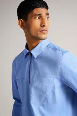 Ted Baker Bretonn Blue Zipped Overshirt -tedbaker Shop Online unnamed file 1919
