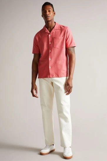 Ted Baker Chatley Pink Ss Jersey Piqué Shirt 8 Ted Baker Chatley Pink Ss Jersey Piqué Shirt - Image 6