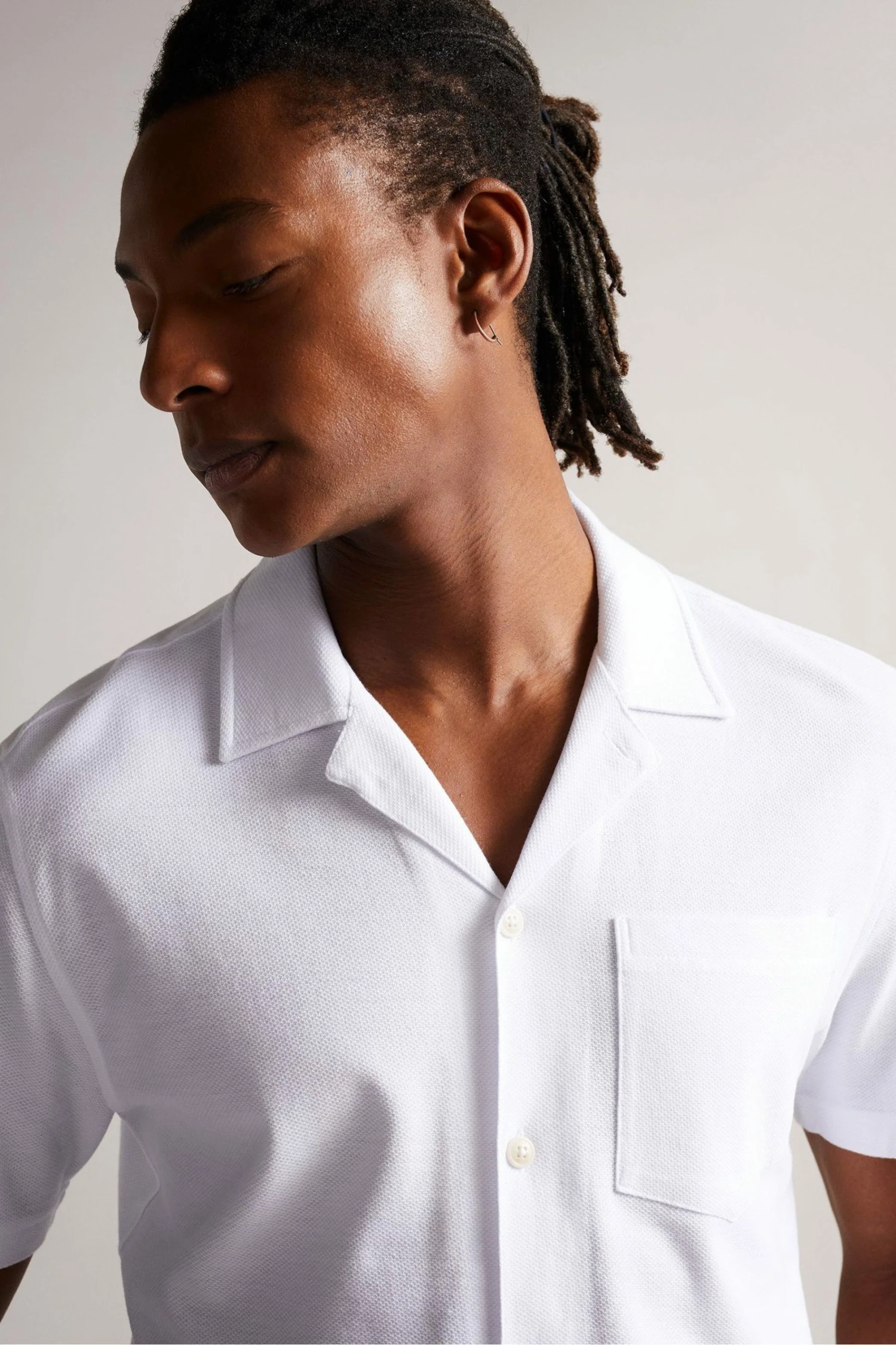 Ted Baker Chatley White Short Sleeve Jersey Pique Shirt 5 Ted Baker Chatley White Short Sleeve Jersey Pique Shirt - Image 4