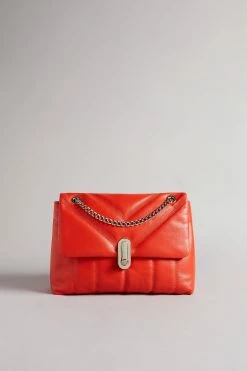 Ted Baker Ayahlin Red Leather Puffer Quilt Detail Xbody Bag