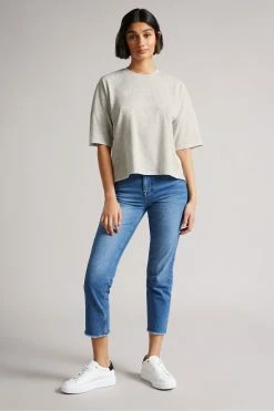 Ted Baker Mid-Grey Avann Cotton Boxy T-Shirt 10 Ted Baker Mid-Grey Avann Cotton Boxy T-Shirt -tedbaker Shop Online unnamed file 2078