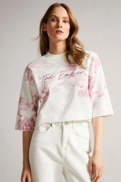Ted Baker Teresia White Cropped T-Shirt -tedbaker Shop Online unnamed file 2107