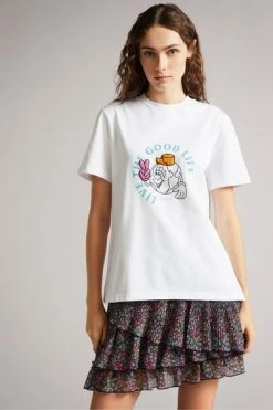 Ted Baker White Dainno Good Life Graphic T-Shirt 13 Ted Baker White Dainno Good Life Graphic T-Shirt -tedbaker Shop Online unnamed file 2185