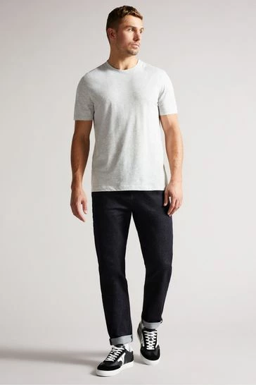 Ted Baker Hawking Grey Marl Short Sleeve Plain T-Shirt 8 Ted Baker Hawking Grey Marl Short Sleeve Plain T-Shirt - Image 6