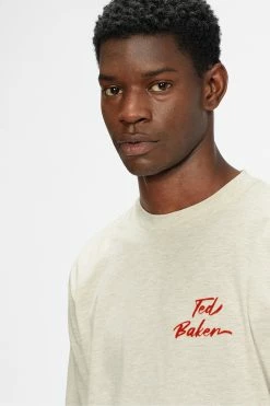 Ted Baker Natural Champa Short Sleeve Oversized Branded T-Shirt -tedbaker Shop Online unnamed file 2276
