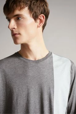 Ted Baker Grey Marl Yapton Long Sleeve 'T' Print T-Shirt -tedbaker Shop Online unnamed file 2281