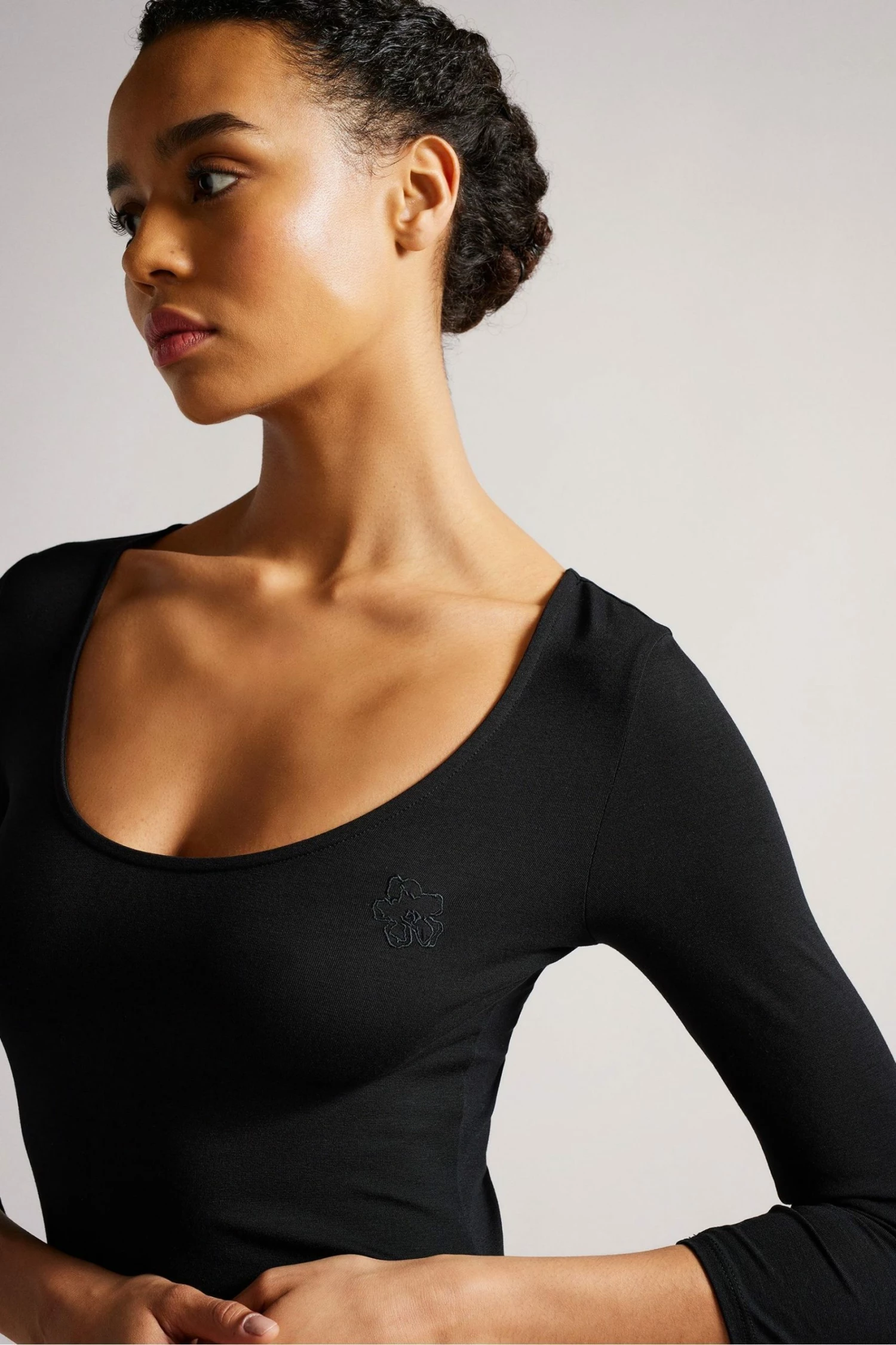 Ted Baker Carsha Black Fitted Scoop Neck Top 6 Ted Baker Carsha Black Fitted Scoop Neck Top - Image 4