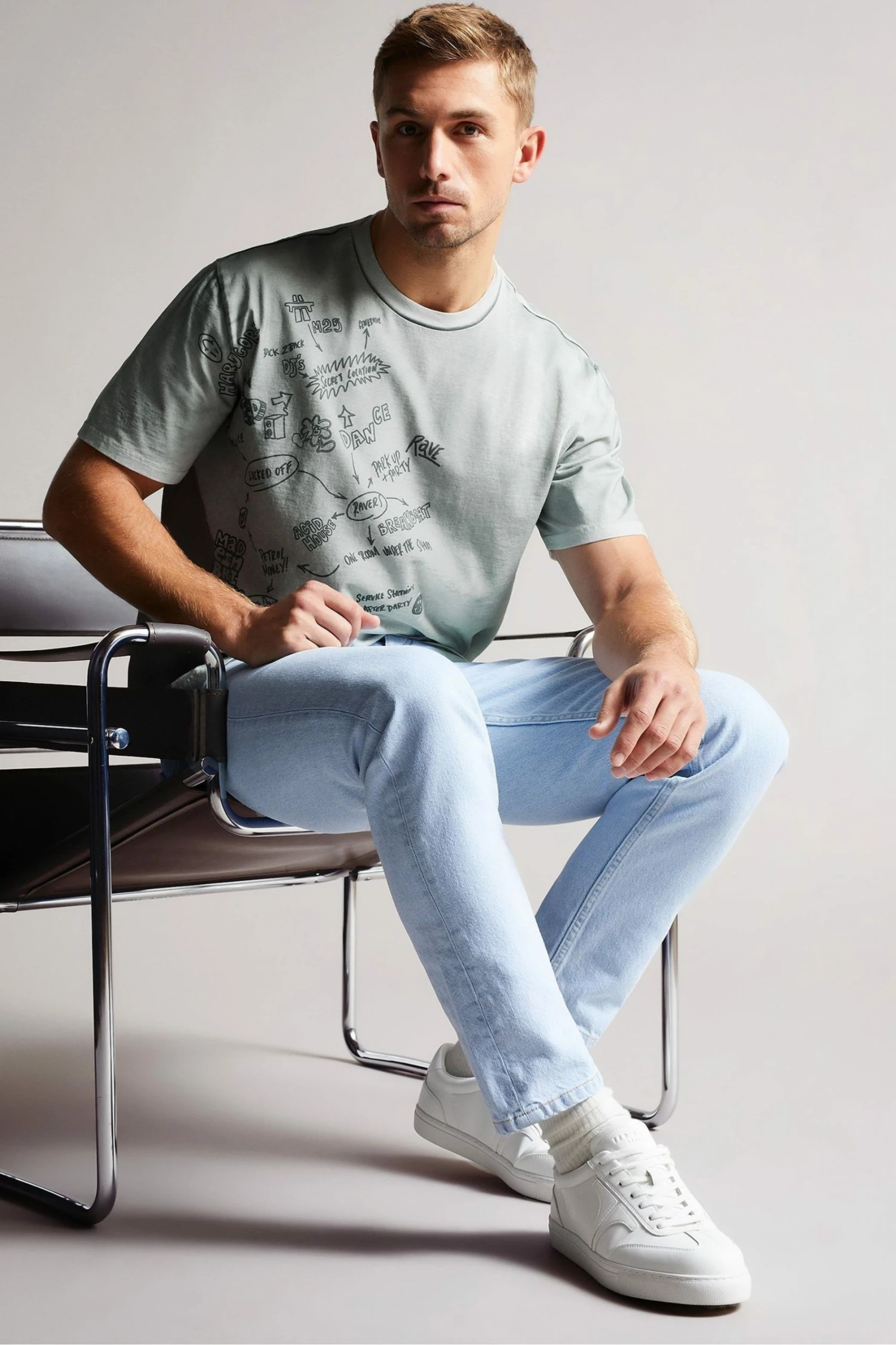 Ted Baker Nude Parbrk Mib Rave Doodle T-Shirt 4 Ted Baker Nude Parbrk Mib Rave Doodle T-Shirt - Image 2