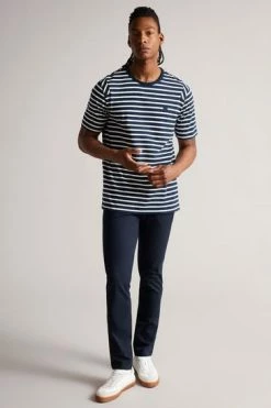 Ted Baker Lumsden Navy Blue Breton Stripe T-Shirt -tedbaker Shop Online unnamed file 2343