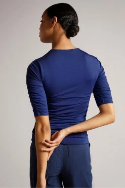 Ted Baker Blue Ruched Front Top -tedbaker Shop Online unnamed file 2458