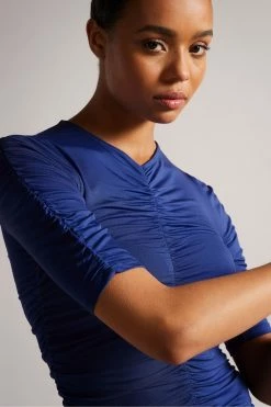 Ted Baker Blue Ruched Front Top -tedbaker Shop Online unnamed file 2459
