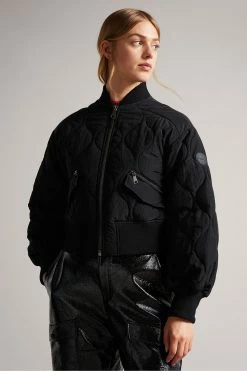 Ted Baker Black Aelexis Onion Quilted Bomber Jacket -tedbaker Shop Online unnamed file 2524