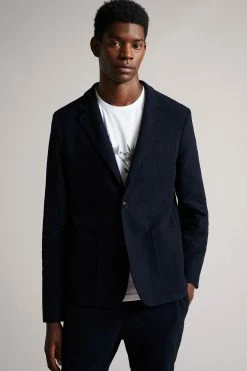 Ted Baker Efford Navy Herringbone Moleskin Jacket