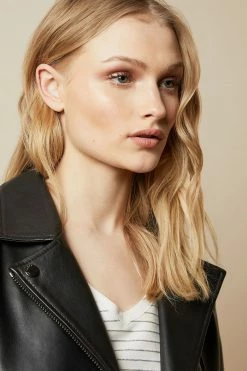 Ted Baker Black Janeal Leather Biker Jacket -tedbaker Shop Online unnamed file 2578