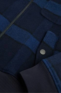 Ted Baker Leinora Blue Relaxed Fit Check Harrington Jacket -tedbaker Shop Online unnamed file 2596