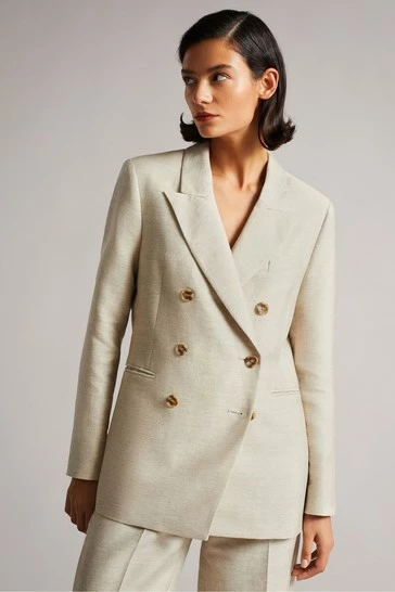 Ted Baker Darlon Ivory Relaxed Oversized Peak Lapel Blazer 8 Ted Baker Darlon Ivory Relaxed Oversized Peak Lapel Blazer - Image 6