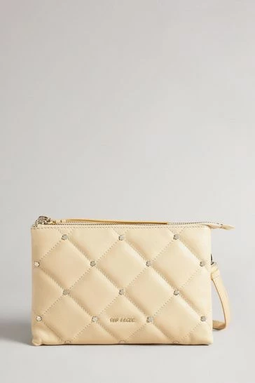 Ted Baker Natural Parrker Quilted Studded Mini Cross-Body Bag 6 Ted Baker Natural Parrker Quilted Studded Mini Cross-Body Bag - Image 4