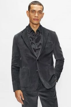 Ted Baker Grey Smoke Casual Velvet Blazer
