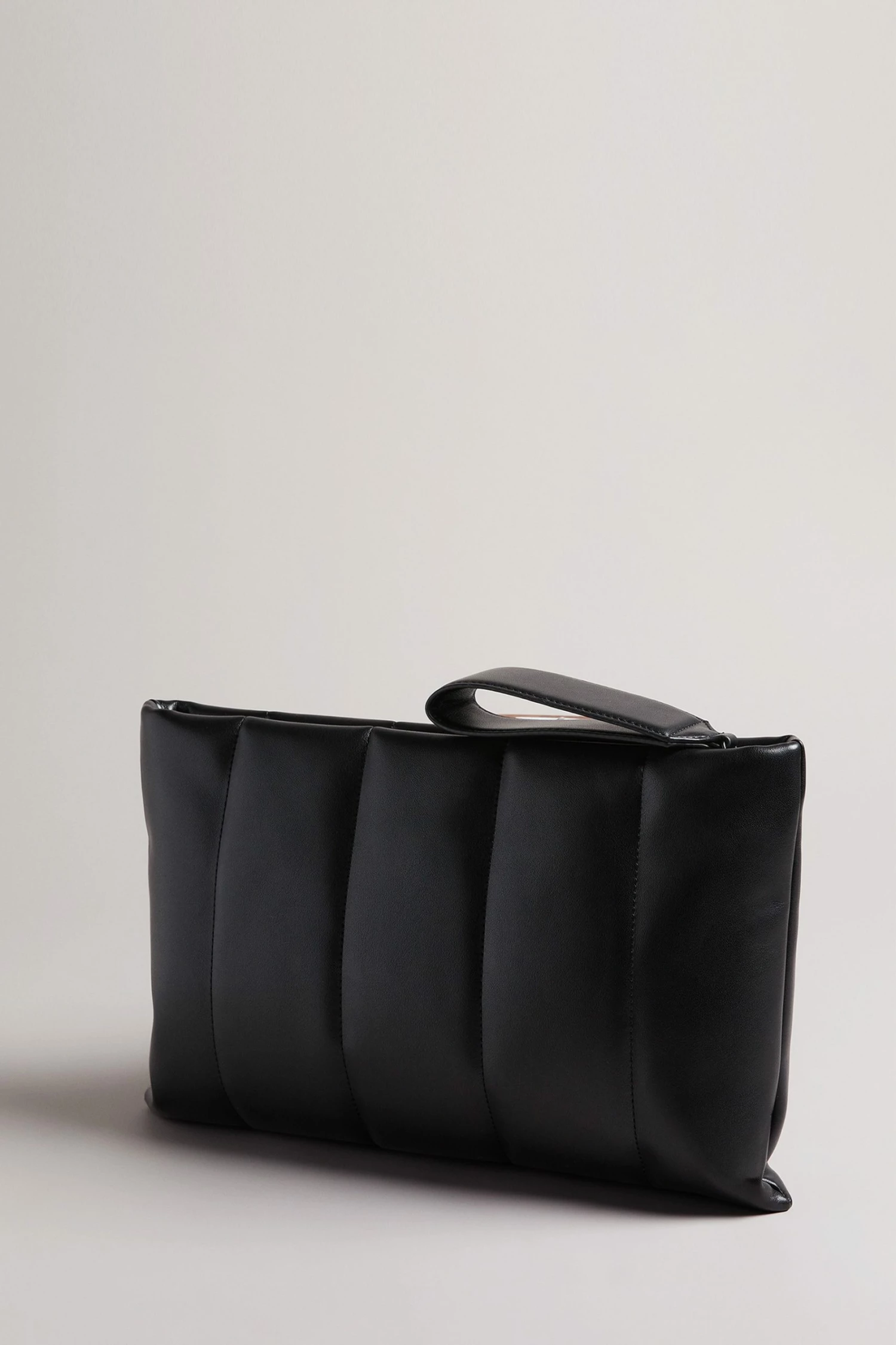 Ted Baker Black Pu Vertically Quilted Oversized Clutch Bag 4 Ted Baker Black Pu Vertically Quilted Oversized Clutch Bag - Image 2