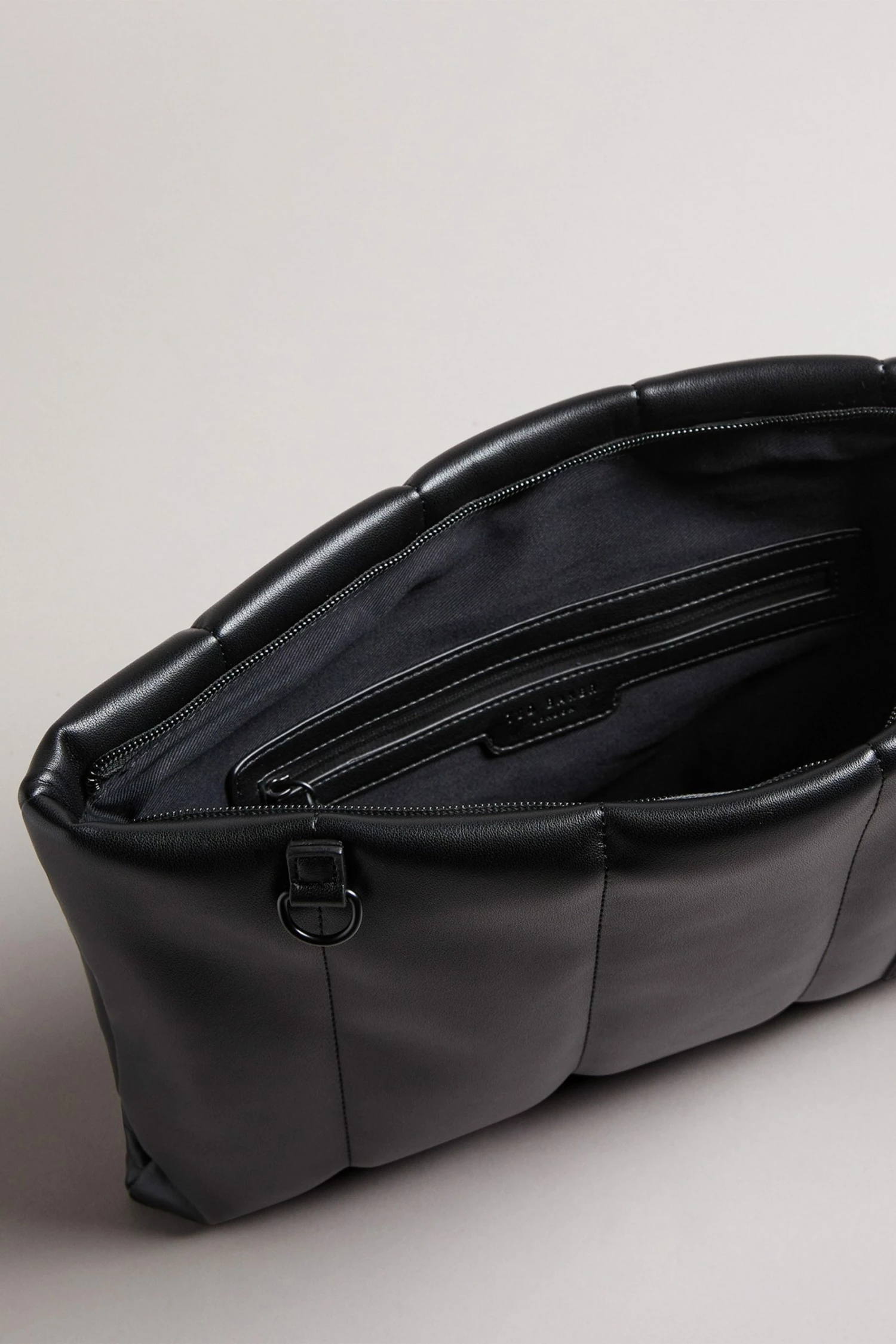 Ted Baker Black Pu Vertically Quilted Oversized Clutch Bag 6 Ted Baker Black Pu Vertically Quilted Oversized Clutch Bag - Image 4