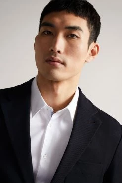 Ted Baker Kei Blue Long Sleeved Slim Fit Honeycomb Blazer -tedbaker Shop Online unnamed file 2792