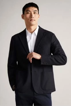 Ted Baker Kei Blue Long Sleeved Slim Fit Honeycomb Blazer -tedbaker Shop Online unnamed file 2794