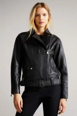 Ted Baker Oversized Tiano Black Biker Jacket -tedbaker Shop Online unnamed file 2849