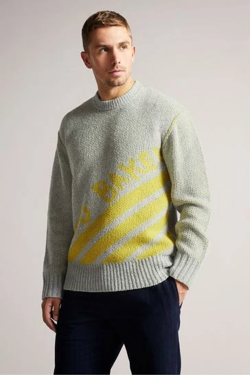 Ted Baker Grey-Marl Windmer Ls Branded Crew Neck Jumper 7 Ted Baker Grey-Marl Windmer Ls Branded Crew Neck Jumper - Image 5