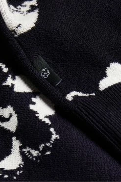 Ted Baker Navy Blue Sandsen Flower Graphic Crew Neck Jumper -tedbaker Shop Online unnamed file 2875