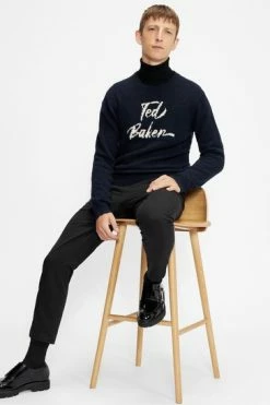 Ted Baker Blue Gowan Signature Crew Neck Sweater -tedbaker Shop Online unnamed file 2909