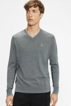 Ted Baker Kenton Core V-Neck Jumper Grey -tedbaker Shop Online unnamed file 2945