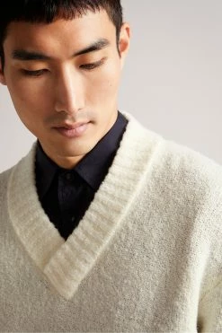 Ted Baker Natural Welburn V-Neck Jumper 10 Ted Baker Natural Welburn V-Neck Jumper -tedbaker Shop Online unnamed file 2977