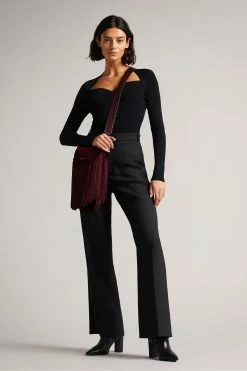 Ted Baker Helenh Black Sweetheart Neckline Knitted Top -tedbaker Shop Online unnamed file 2986