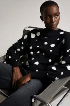 Ted Baker Ssaskia Black Knitted Jacquard Curved Hem Sweater 10 Ted Baker Ssaskia Black Knitted Jacquard Curved Hem Sweater -tedbaker Shop Online unnamed file 2999