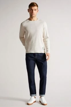 Ted Baker Natural Daley Long Sleeved Ribbed Top -tedbaker Shop Online unnamed file 3025