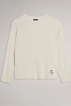 Ted Baker Natural Daley Long Sleeved Ribbed Top -tedbaker Shop Online unnamed file 3027