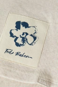 Ted Baker Natural Daley Long Sleeved Ribbed Top -tedbaker Shop Online unnamed file 3029