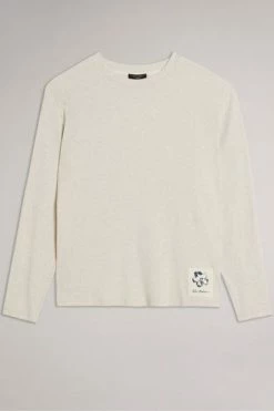 Ted Baker Natural Daley Long Sleeved Ribbed Top -tedbaker Shop Online unnamed file 3030