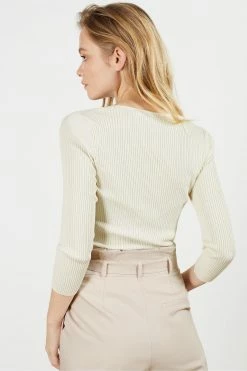 Ted Baker Cream Hhonor Square Neck 3/4 Sleeve Top -tedbaker Shop Online unnamed file 3037