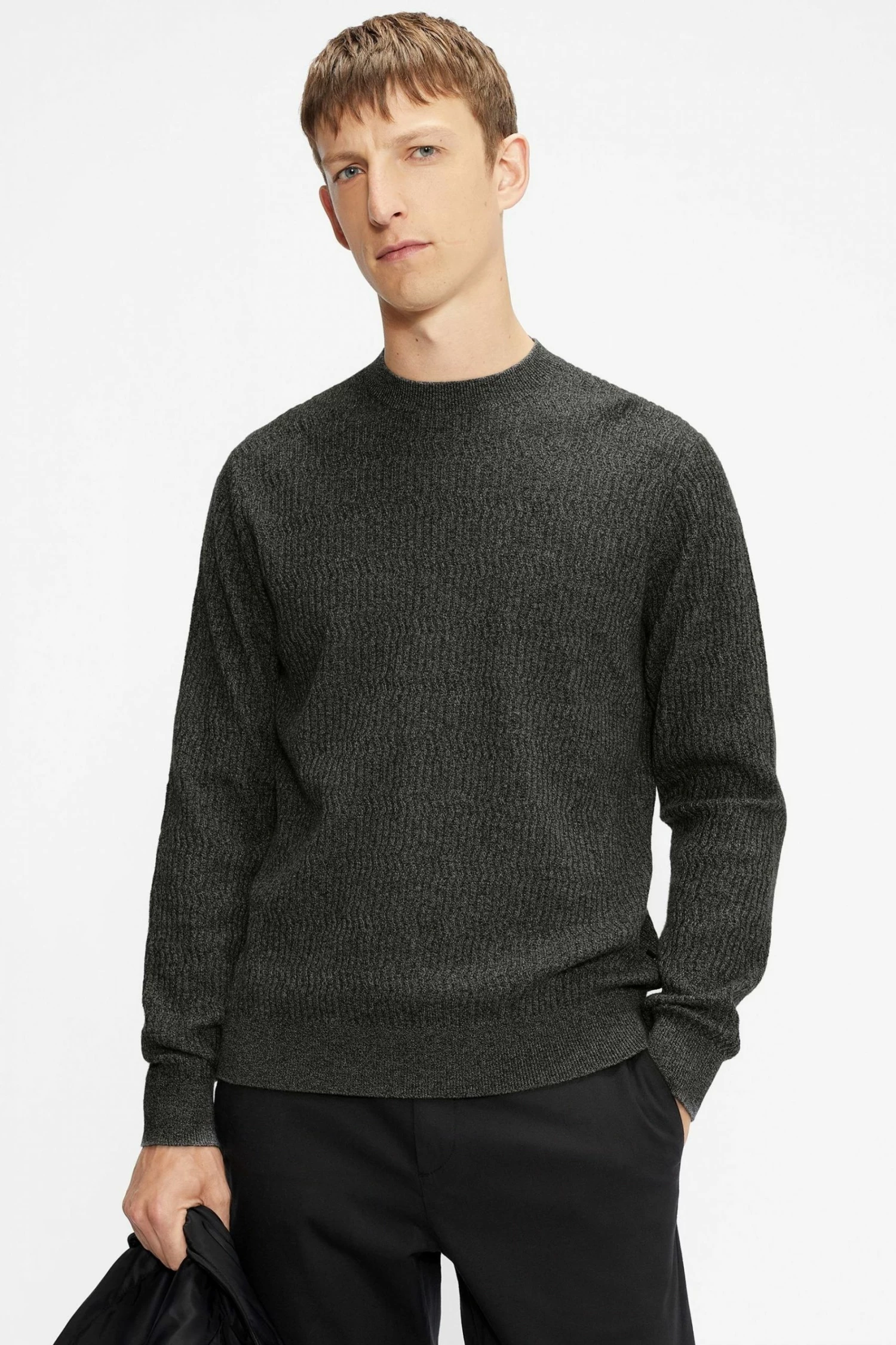 Ted Baker Grey Agarr Textured Crew Neck Sweater 3 Ted Baker Grey Agarr Textured Crew Neck Sweater