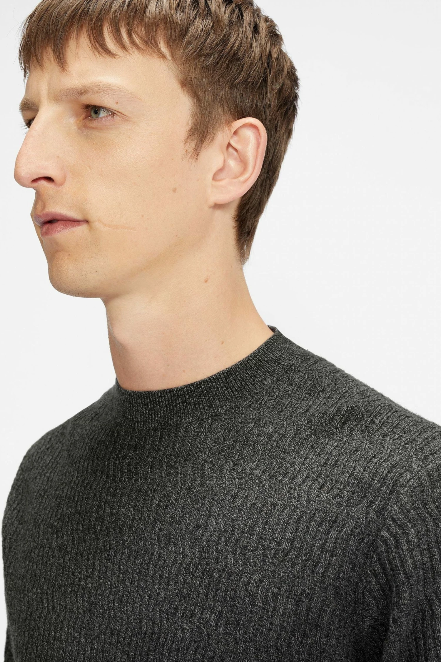 Ted Baker Grey Agarr Textured Crew Neck Sweater 6 Ted Baker Grey Agarr Textured Crew Neck Sweater - Image 4