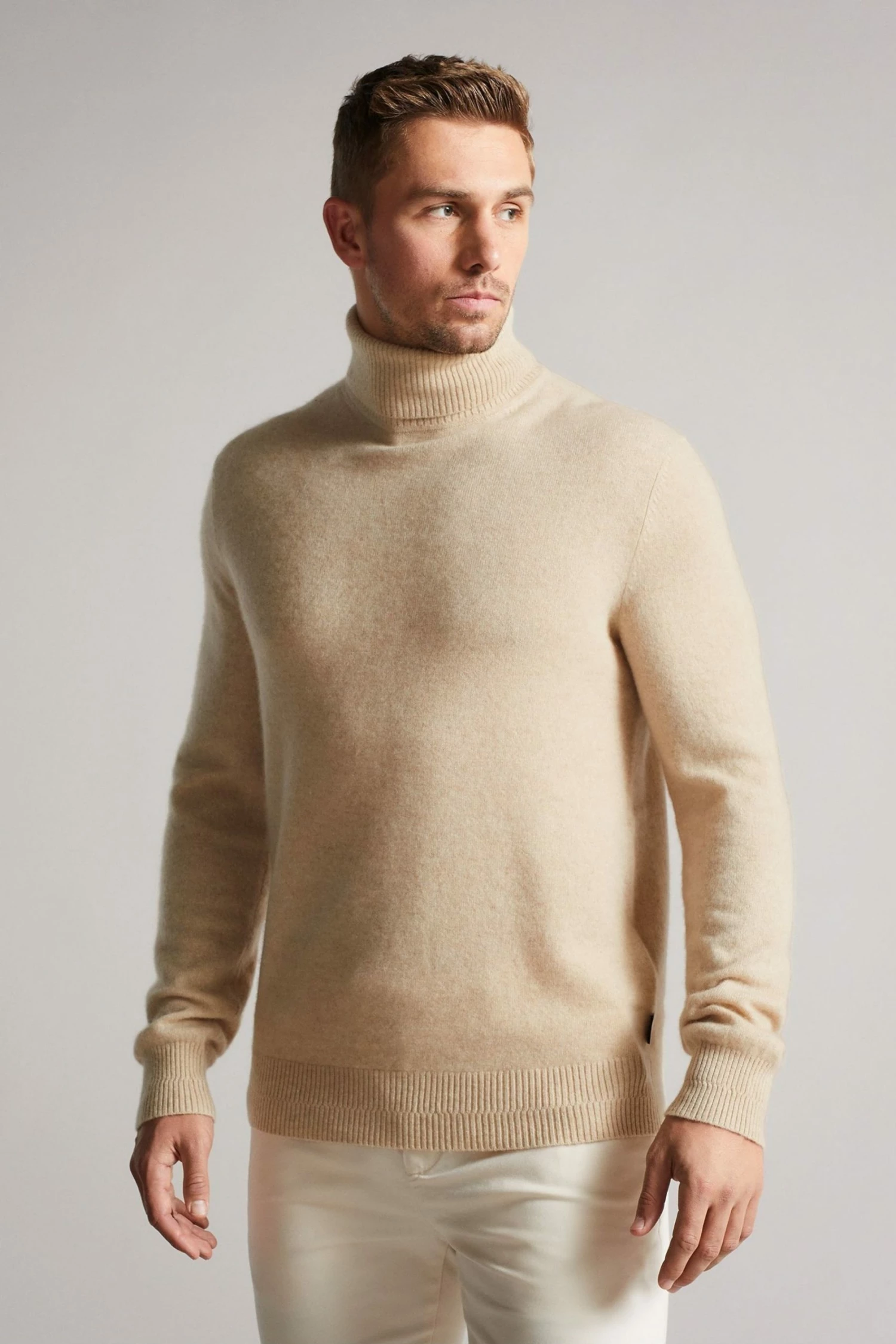 Ted Baker Brown Kubrick Cashmere Roll Neck Jumper 3 Ted Baker Brown Kubrick Cashmere Roll Neck Jumper